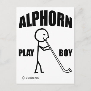 Alphorn Play Boy Postcard