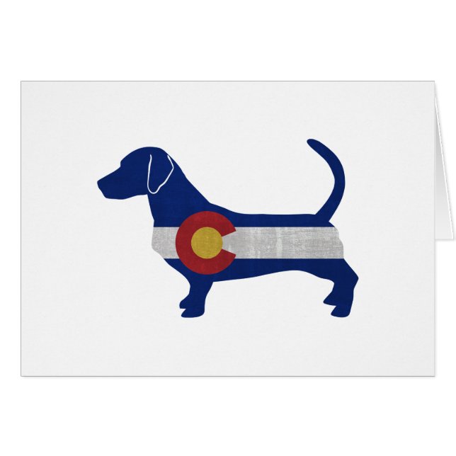 Alpine Basset Breed Colorado Flag Silhouette Card (Front Horizontal)