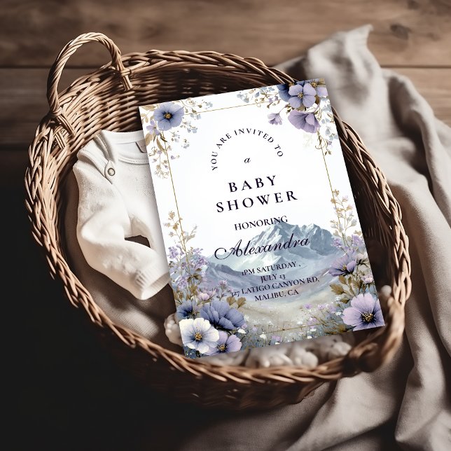 Alpine Bloom Serenity Baby Shower Invitation (Creator Uploaded)