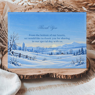 Alpine Blue Winter Valley Serenity Thank You Card