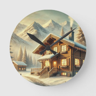 Alpine Charm Round Clock