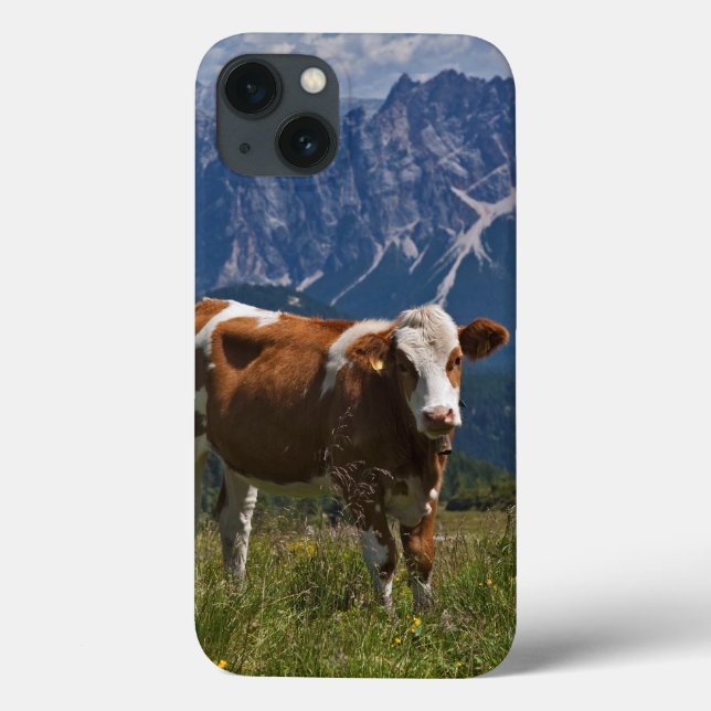 Alpine Cow in Meadow iPad Case (Back)