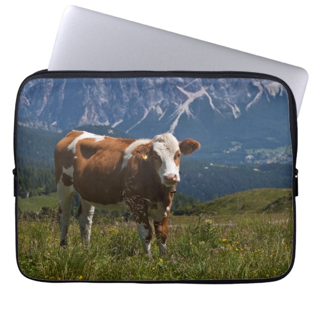 Alpine Cow Laptop Sleeve (Front)