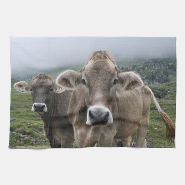 Alpine cows tea towel (Horizontal)