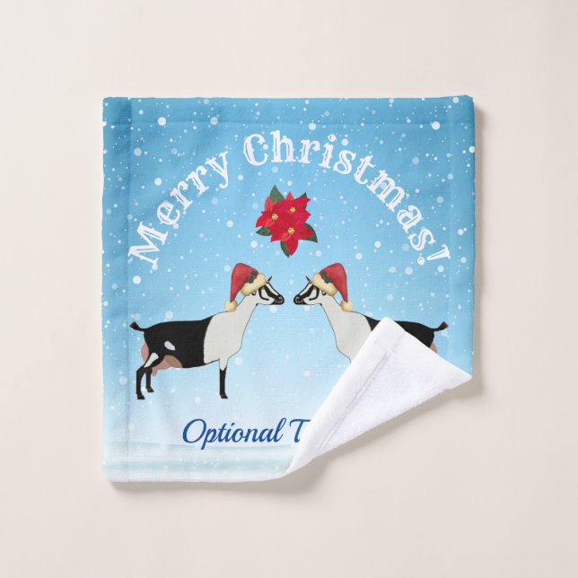 Alpine Dairy Goat Christmas in the snow Wash Cloth (Wash Cloth)