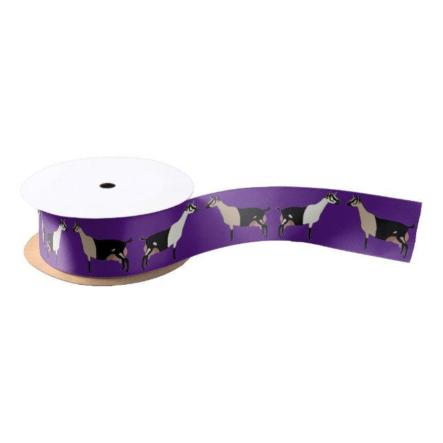 Alpine Dairy Goat Farm Purple Satin Ribbon (Spool)