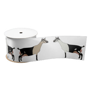 Alpine Dairy Goat Farm White Satin Ribbon