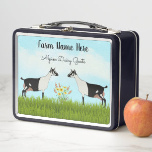 Alpine Dairy Goat Herd Metal Lunch Box