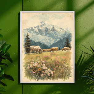Alpine Escape – Vintage Swiss Countryside Poster