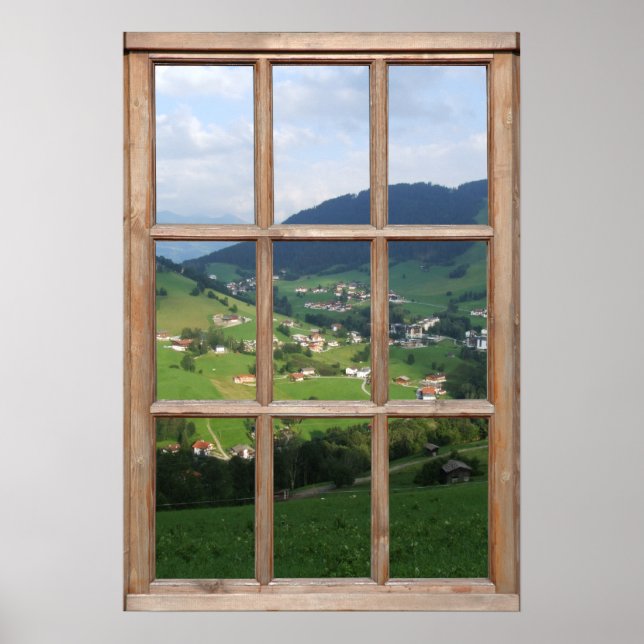 Alpine Foothills View from a Window Poster (Front)