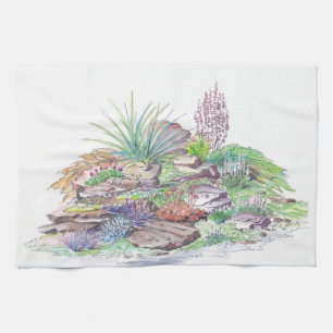 Alpine Garden Landscaping Tea Towel
