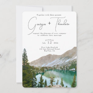 Alpine Lake Mountain Wedding Invitation