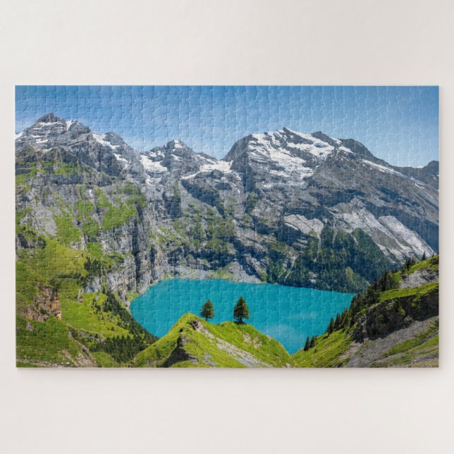 Alpine lake Oeschinensee in Switzerland Jigsaw Puzzle (Horizontal)