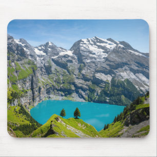 Alpine lake Oeschinensee in Switzerland Mouse Mat
