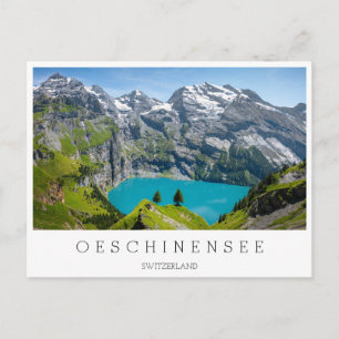 Alpine lake Oeschinensee in Switzerland Postcard