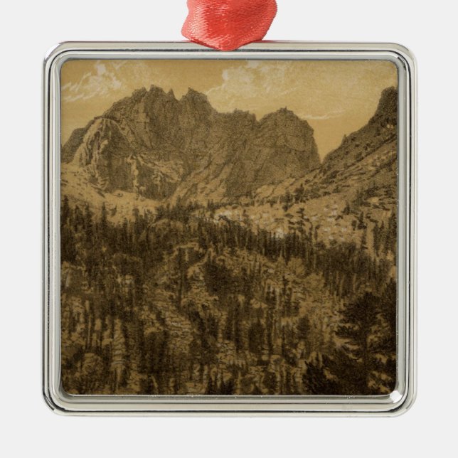 Alpine Lake, Sierra Nevada Metal Tree Decoration (Front)