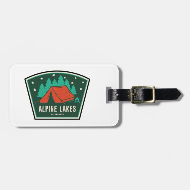 Alpine Lakes Wilderness Camping Luggage Tag (Front Horizontal)