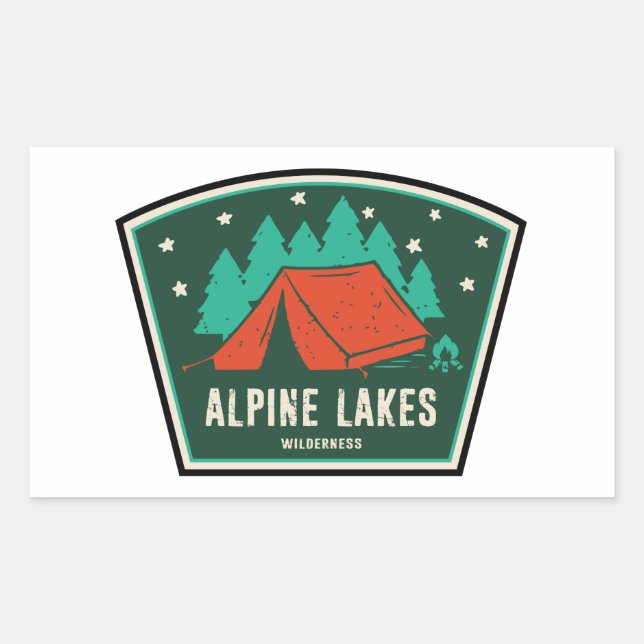 Alpine Lakes Wilderness Camping Rectangular Sticker (Front)