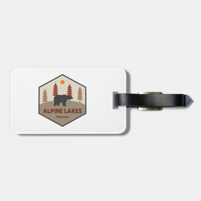 Alpine Lakes Wilderness Washington Bear Luggage Tag (Back Horizontal)