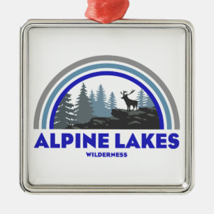 Alpine Lakes Wilderness Washington Rainbow Deer Metal Tree Decoration