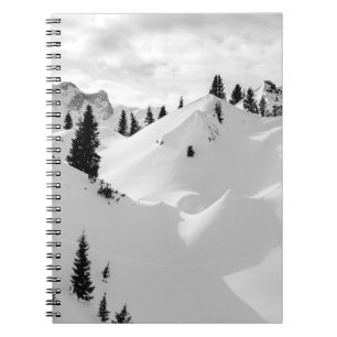 Alpine Landscape: Snowy Fir Trees Mountains Notebook