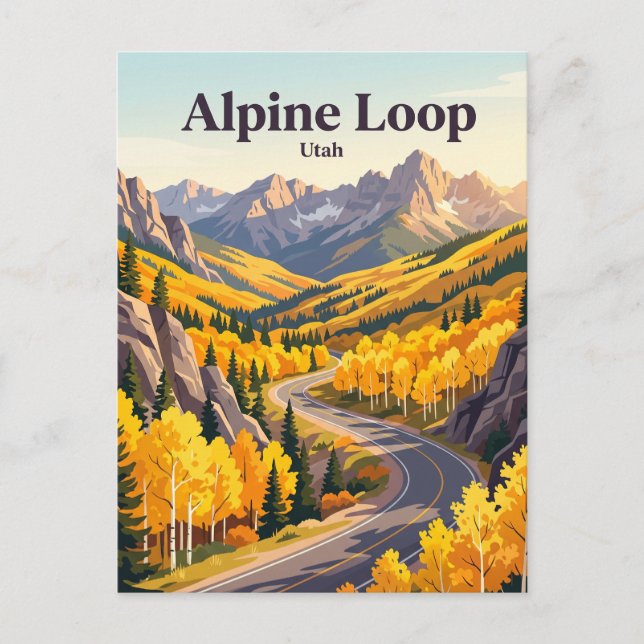 Alpine Loop Utah USA Postcard (Front)