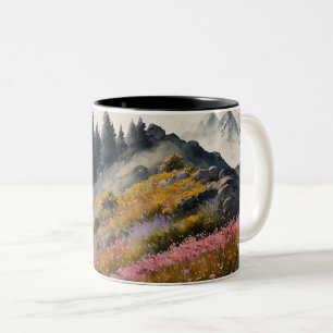 Alpine Meadow Art Work Two-Tone Coffee Mug