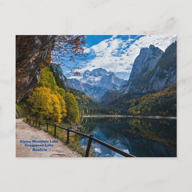 Alpine Mountain Lake Gosauseen Lake Austria   Postcard (Front)