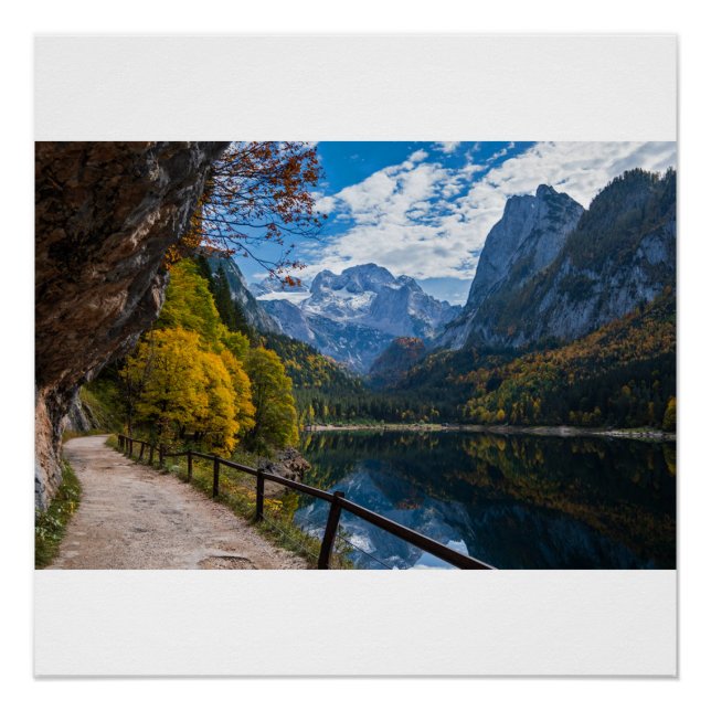  Alpine Mountain Lake Gosauseen Lake Austria   Poster (Front)