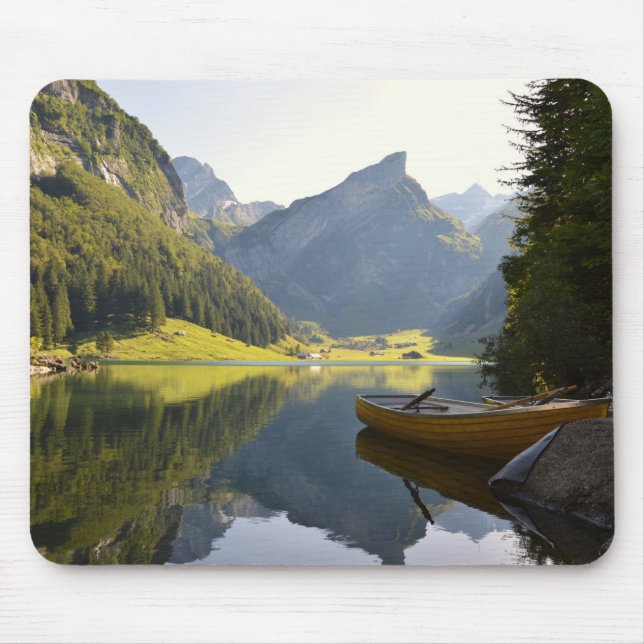 Alpine Mountain Lake in Switzerland Mouse Mat (Front)