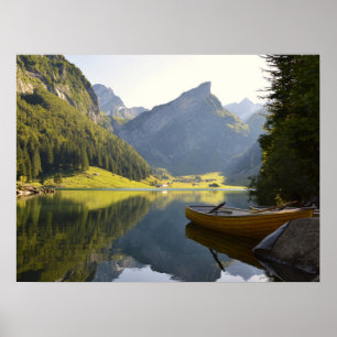 Alpine Mountain Lake in Switzerland Poster