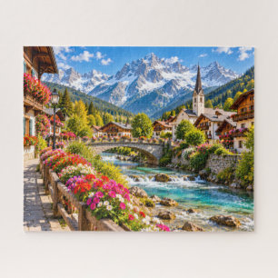 Alpine Mountain Village Jigsaw Puzzle
