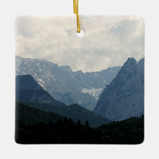Alpine Mountains Country Nature Photo Ceramic Ornament (Front)