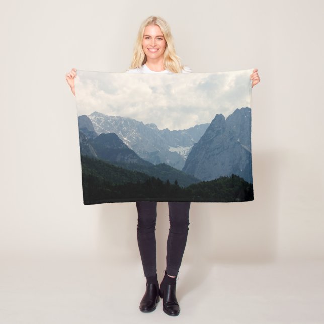 Alpine Mountains Country Nature Photo Fleece Blanket (In Situ)