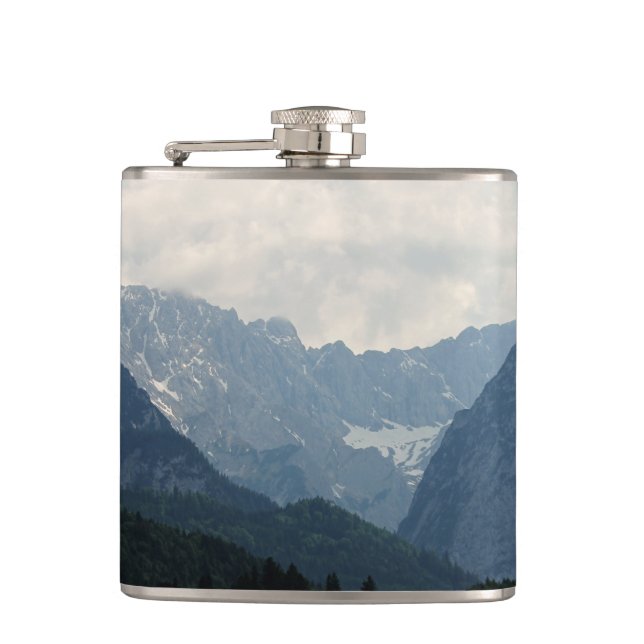 Alpine Mountains Country Nature Photo Hip Flask (Front)