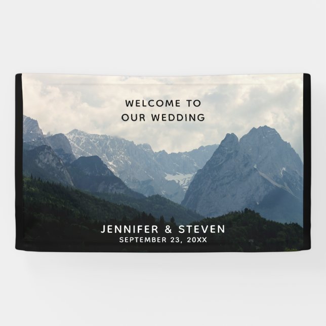 Alpine Mountains Country Nature Photo Wedding Banner (Horizontal)