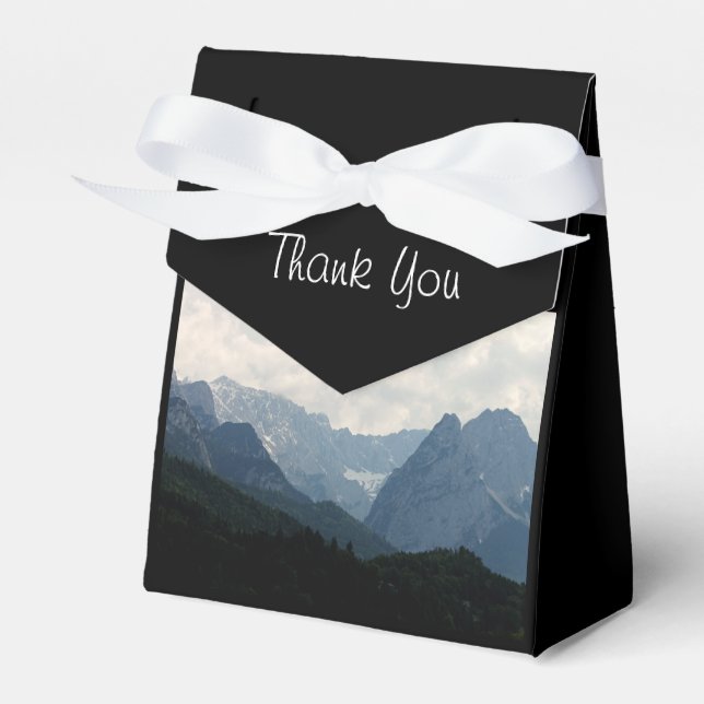 Alpine Mountains Country Nature Photo Wedding Favour Box (Front Side)