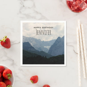 Alpine Mountains Nature Photo Country Birthday Napkin