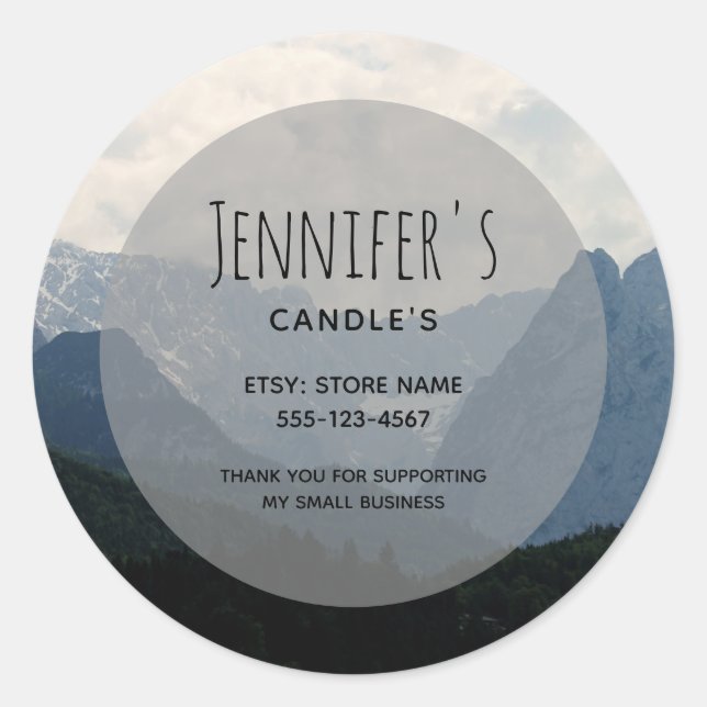 Alpine Mountains Nature Photo Country Business Classic Round Sticker (Front)