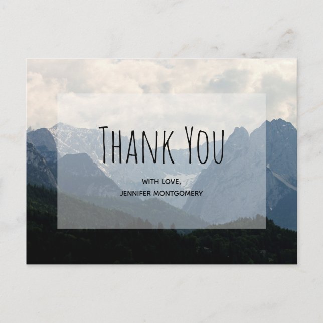 Alpine Mountains Nature Photo Country Thank You Postcard (Front)