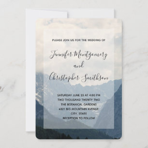 Alpine Mountains Nature Photo Country Wedding Invitation