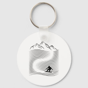 Alpine Mountains Snowboarding Alps Slope Snowboard Key Ring