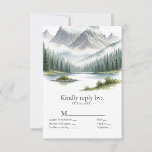 Alpine Nature Invitation with Meal Choices Wedding