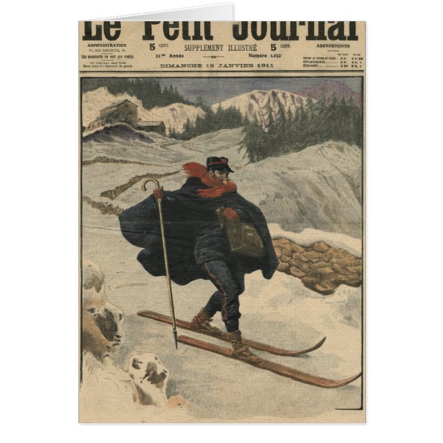 Alpine postmen using ski (Front)