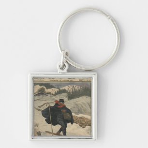 Alpine postmen using ski key ring