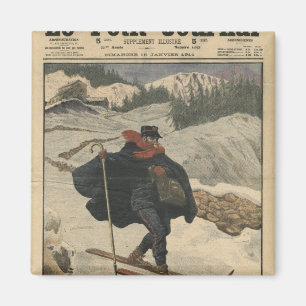 Alpine postmen using ski magnet
