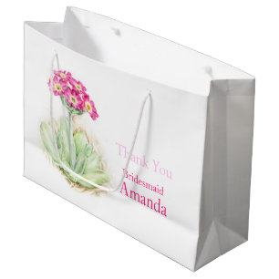 Alpine primrose pink bridesmaid favour gift bag