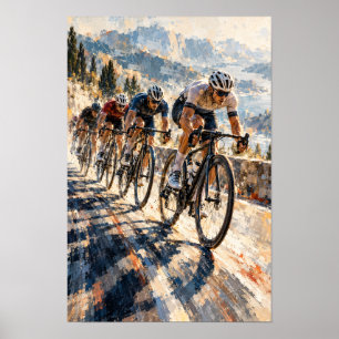 Alpine Road Cycling Peloton Expressive Racing Wall Poster