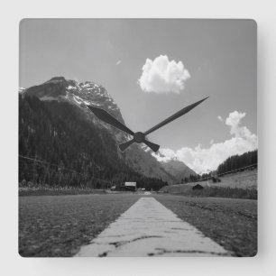 Alpine road square wall clock