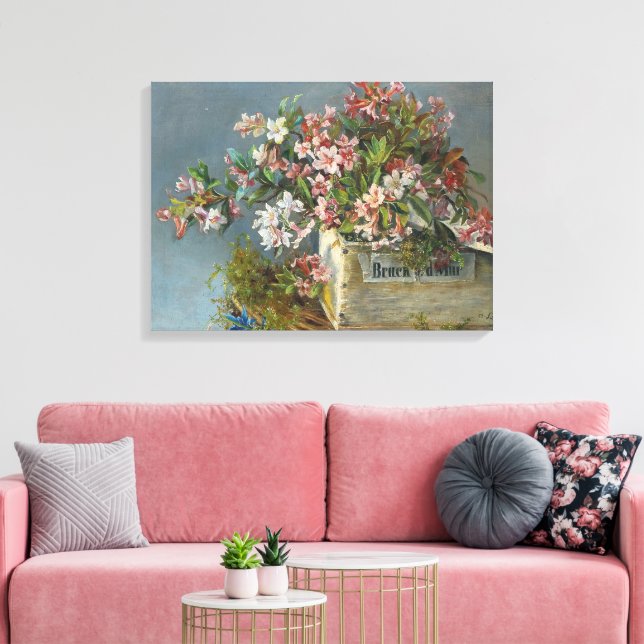 Alpine Roses in a Window Box – Andreas Lach Canvas Print (Insitu(LivingRoom))